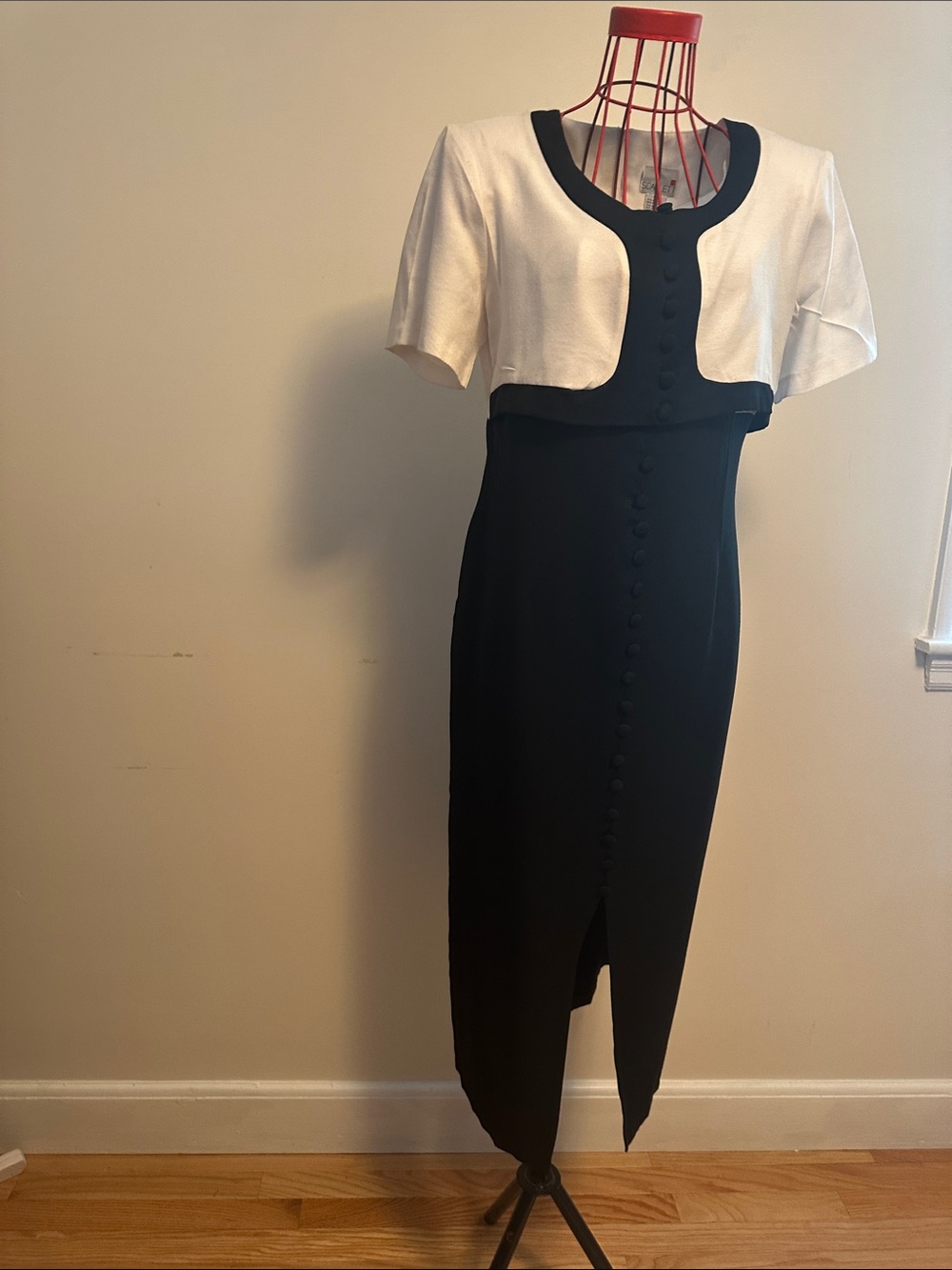 Scarlett Black and White Two-Piece Style Midi Dress